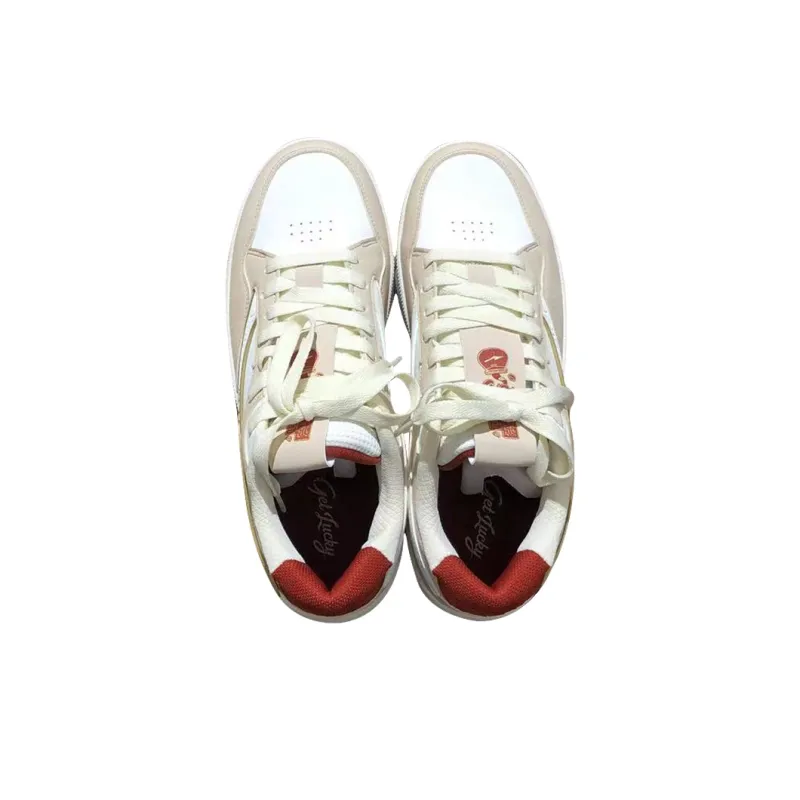 Erke Matchless New Year's Edition Water Resistant Wear Resistant Breathable Low Top Skateboard Shoes Men's Ecru-2