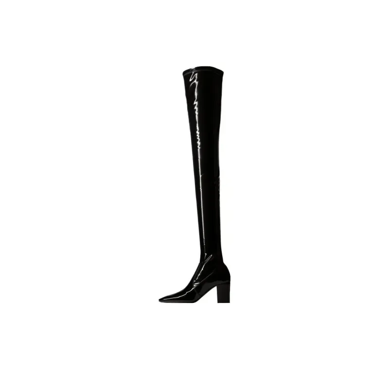 SAINT LAURENT Joelle 70mm Patent-finish Boots-0