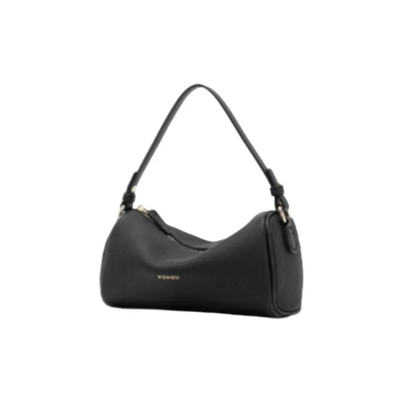 HONGU Cow Leather One Shoulder Handbag Trumpets Women's Elephant Gray Pitch Black-5