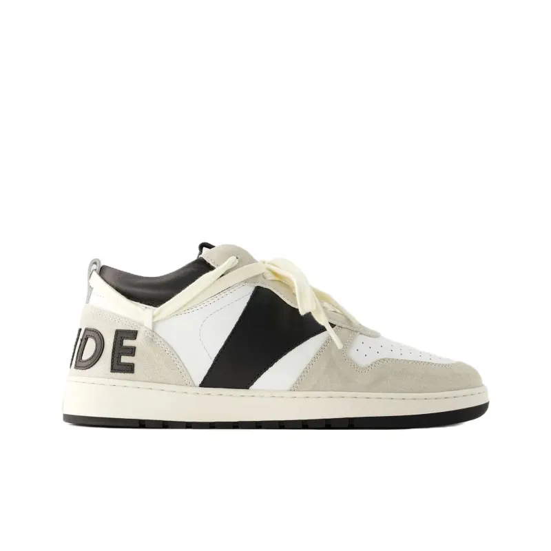 RHUDE Rhecess Low Top Skateboard Shoes Men's Beige-1