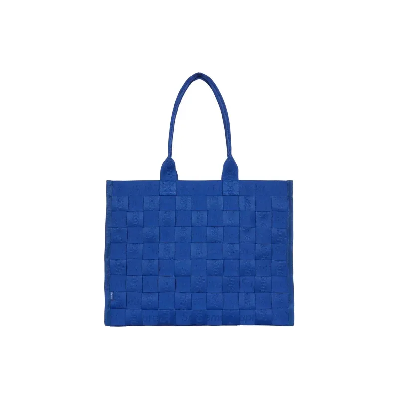 Supreme Jacquard Tote Bag Shopping Bag Handbag Regular Unisex Blue-1