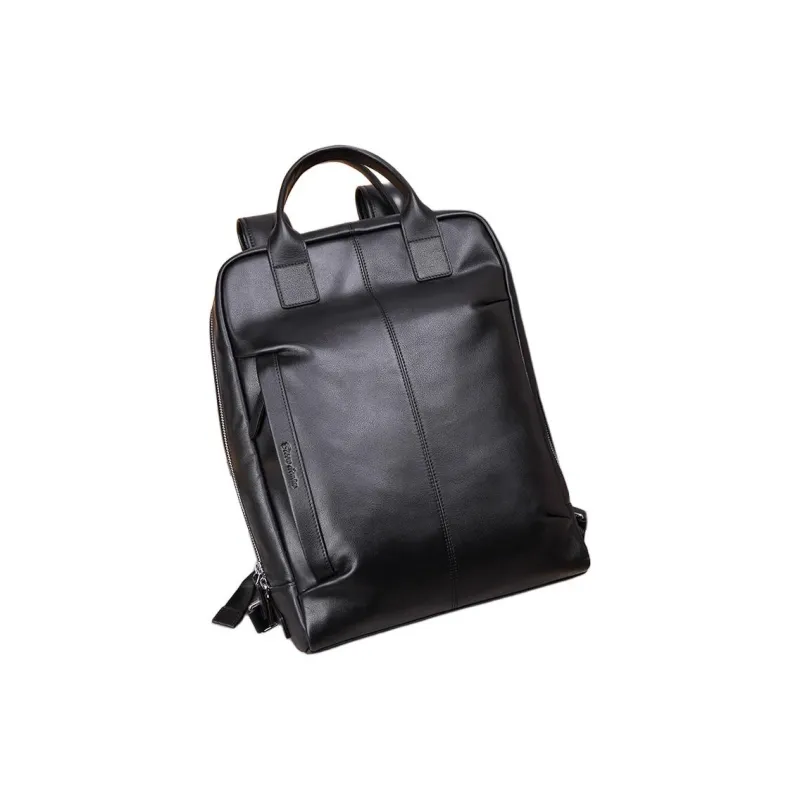 BISON DENIM Top Grain Cow Leather Carry Backpack Regular Men's Black-4