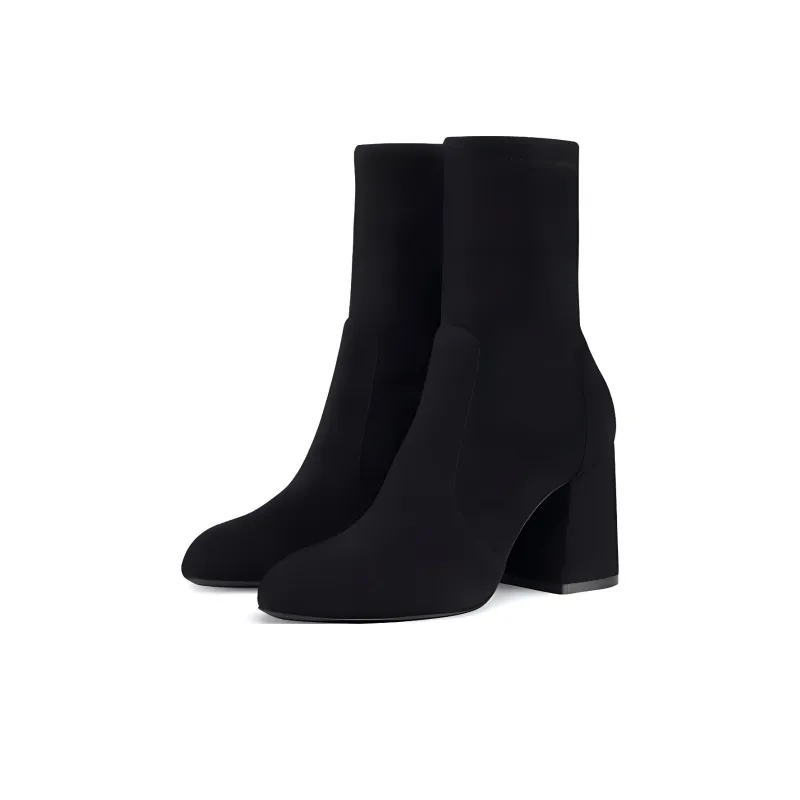 stuart weitzman Square toe Suede Boots-5