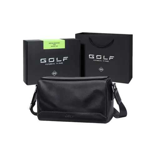 GOLF Cow Leather Bonded Synthetic Leather Crossbody Bag Shoulder Bag Regular Men's Black