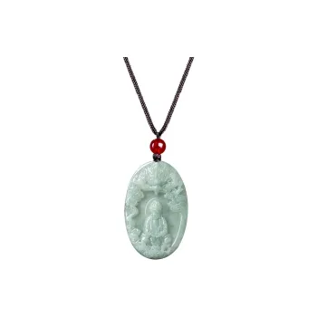 Royal Dragon Mirror Glutinous Jade Necklaces Unisex