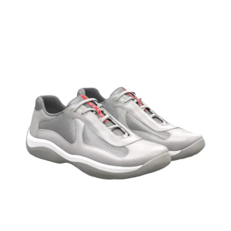 PRADA America's Cup Low Top Casual Shoes 3.5cm Unisex Gray-2