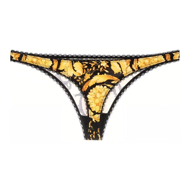 VERSACE Barocco Printed Thong-1