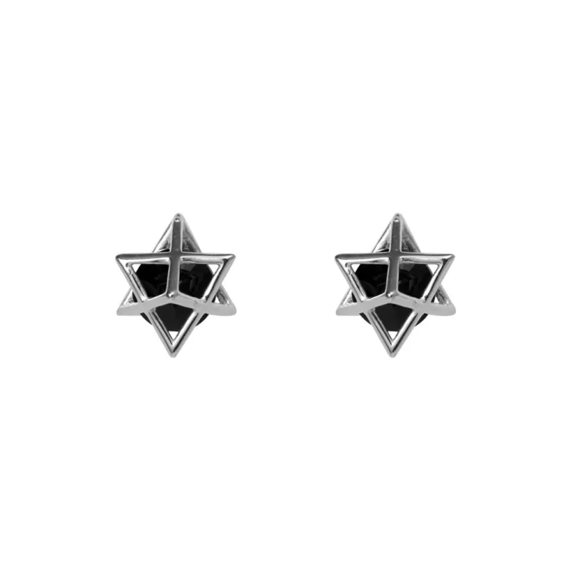 KING OF BLING 925 Sterling Silver With Zircon Stud Earrings Unisex-5