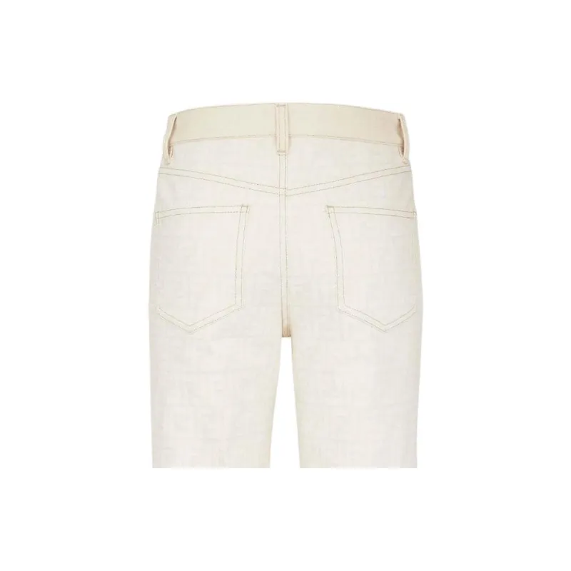 FENDI Ff Motif Straight Leg Jeans-5