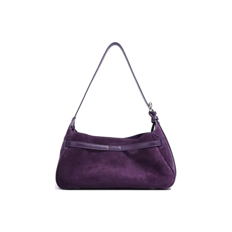 COURONNE Cow Leather Handbag, Shoulder Bag Large Size Women's Blueberry Purple-2