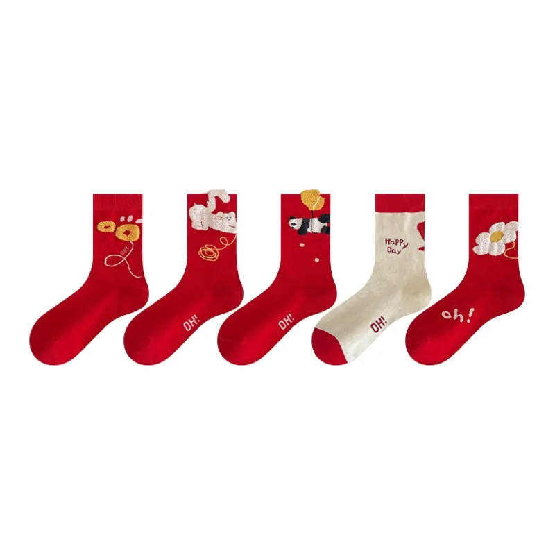 MIIOW Honmei Honmei Series Mid Calf Socks Unisex 5 Pack-18