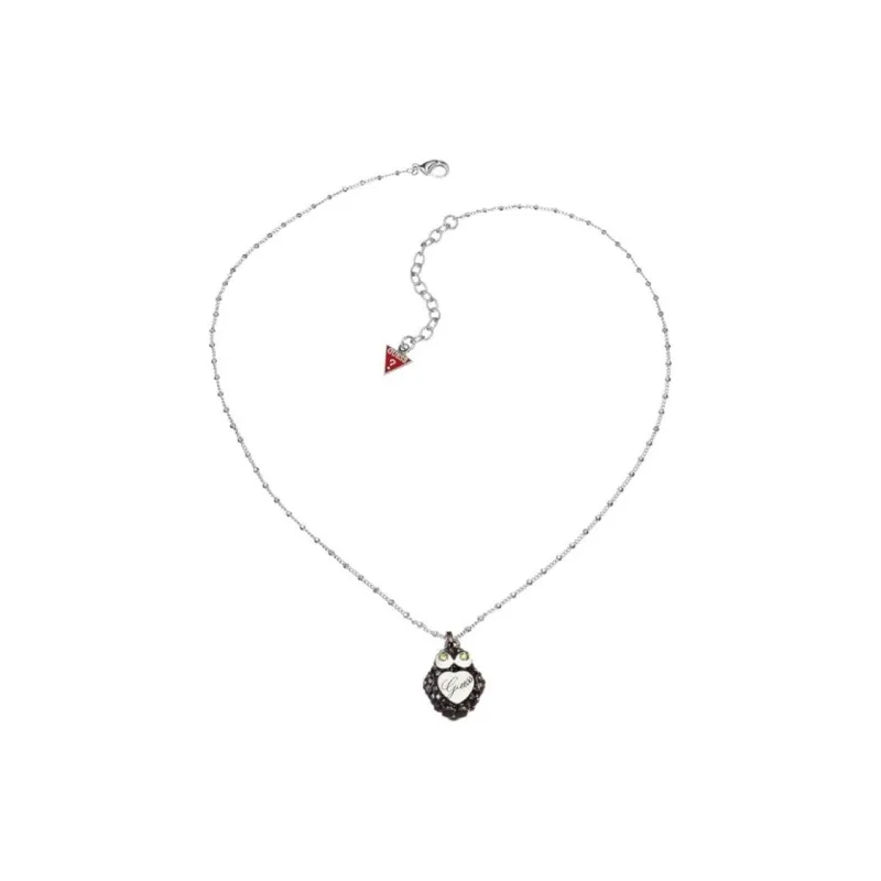 GUESS Stainless Steel, Crystal Necklaces Women's Silver-1