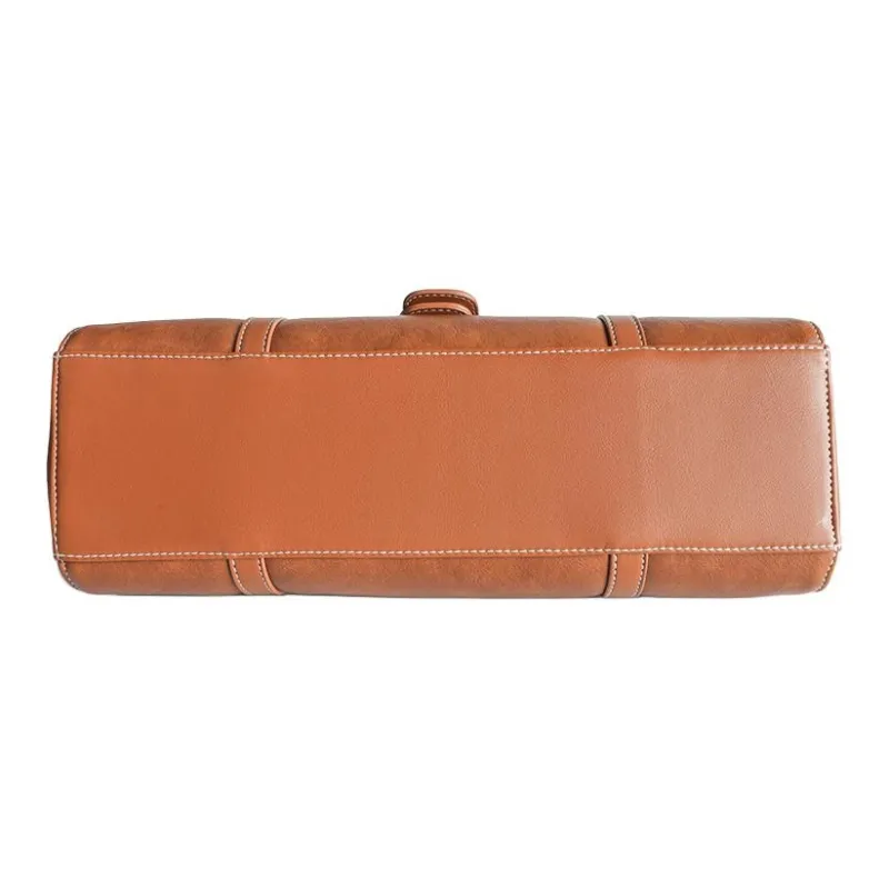 GELANNI Polyurethane Handbag Shoulder Bag Regular Unisex Brown-5