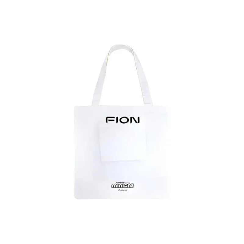 FION Canvas Canvas Bag Tote Bag Shopping Bag Handbag Shoulder Bag Regular Unisex Black-4