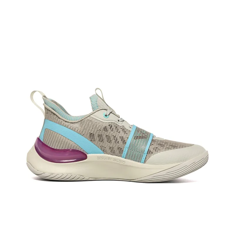 VOIT Cushioning, Slip Resistant, And Abrasion Resistant Low Top Basketball Shoes Unisex Light Gray/Blue-1