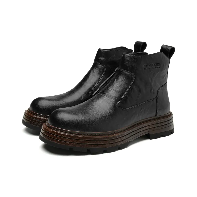 SEPTWOLVES Ankle Boots Men Red Brown/Black-7
