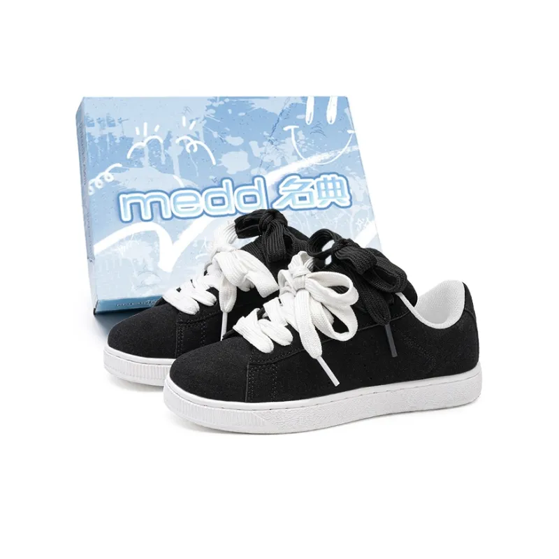 Medd Puffy Shoes Slip Resistant Height Increasing Low Top Skateboard Shoes Unisex Box-10