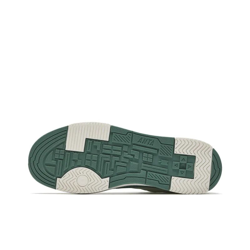 Anta Anti-Slip And Wear-Resistant Lightweight Low-Top Skateboard Shoes Men's White Green-7