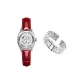 3A350 White Dial Garnet Red Belt (Includes: Steel Band+Premium Gift Box+Shopping Bag)