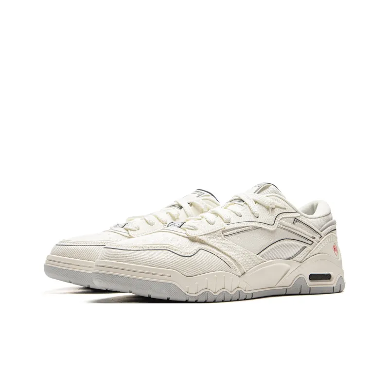 LiNing Moon White 3 Slip Resistant Cushioning Abrasion Resistant Low Top Skateboard Shoes Men's Champagne White-2