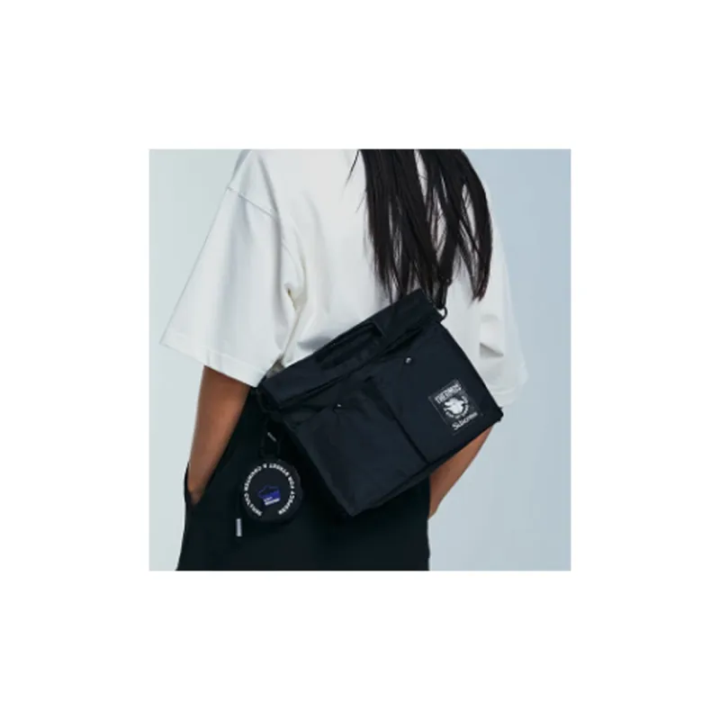 Subcrew Polyester Crossbody Bag One Shoulder Handbag Medium Size Unisex Black-1