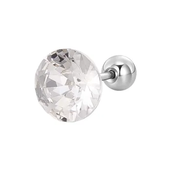Lady Go Titanium Steel Faux Crystal Stud Earrings Unisex