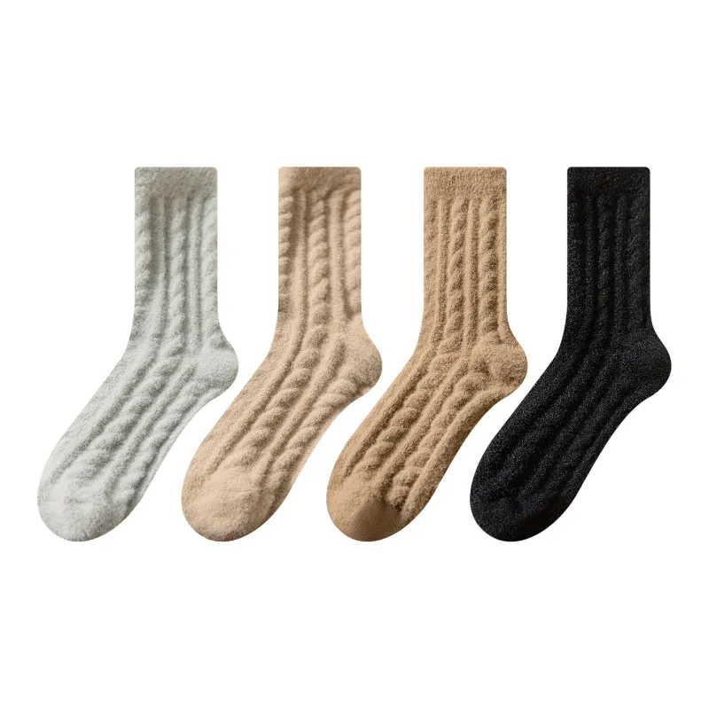 XXLLG Mid Calf Socks Women's 4 Pack-5