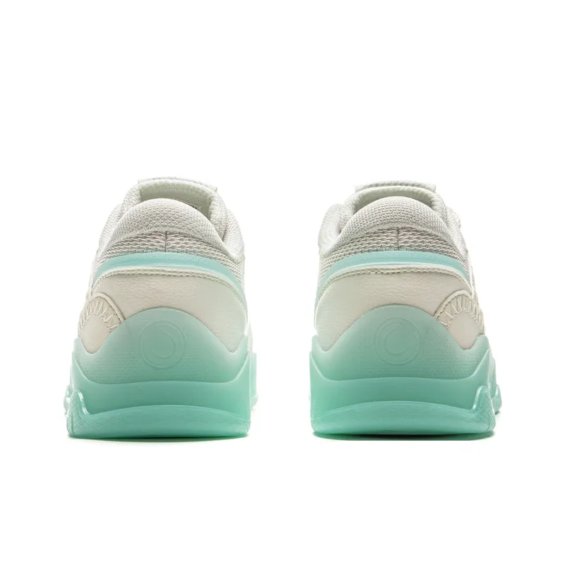 LINING Moon White 3 Skateboard Shoes Women's Low Top Champagne White, Island Blue-5