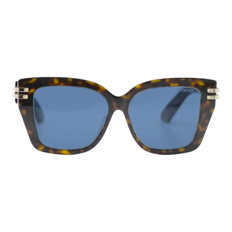 DIOR Plate Frame Square Sunglasses Unisex Tortoiseshell-1