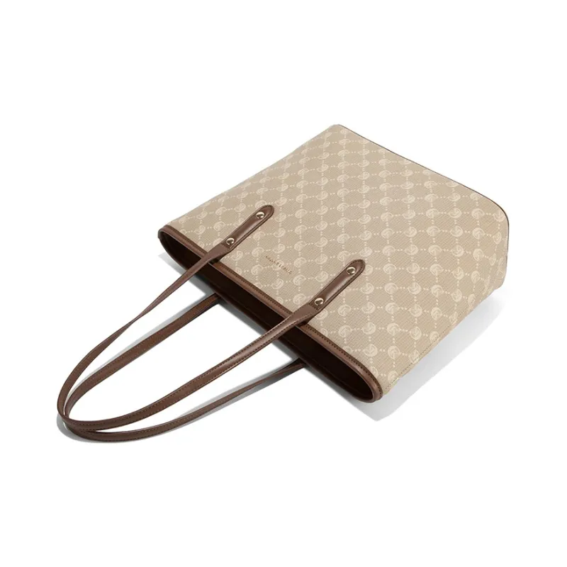 CLEVER& KETCH PU Tote Bag Shopping Bag Shoulder Bags Women's Khaki-6