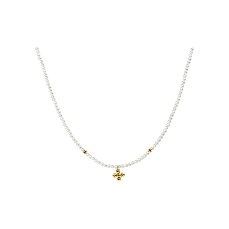 NATURALLYJOJO Shell Pearl Necklaces Women's White/Gold-0