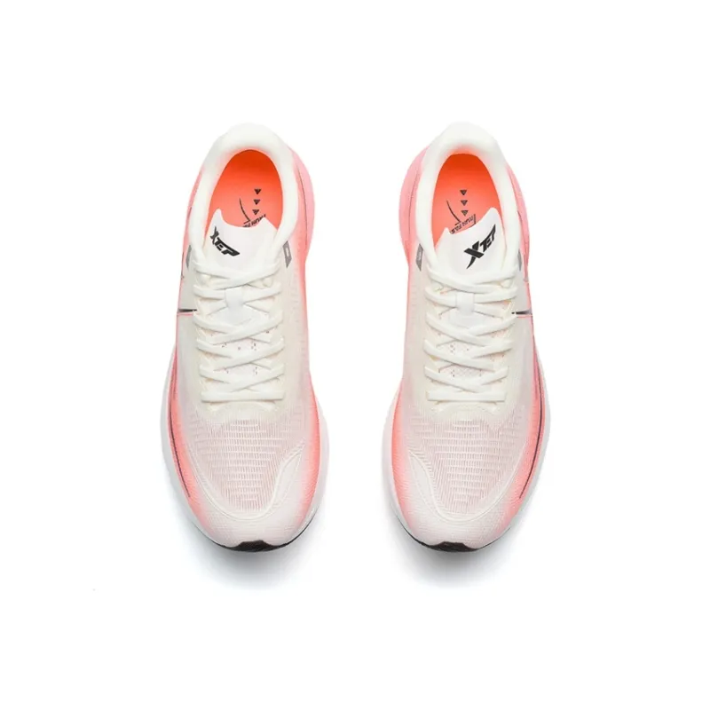 XTEP Wear-Resistant Slip-Resistant Low-Top Marathon Running Shoes Men's White Red-3