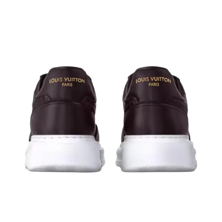LOUIS VUITTON Beverly Hills Low Top Skateboard Shoes Men's Brown-4