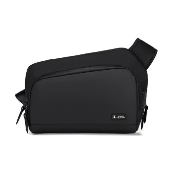 SWISS MILITARY PU With Polyester Shoulder Bag, Backpack, Crossbody Bag Regular Men's Black