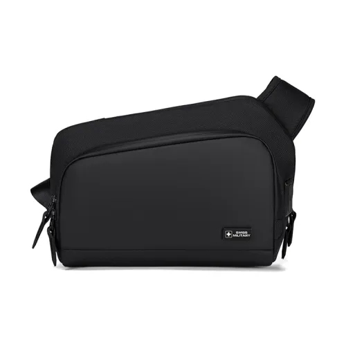 SWISS MILITARY PU With Polyester Shoulder Bag, Backpack, Crossbody Bag Regular Men's Black