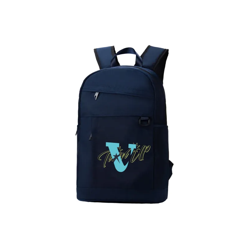 TURN UP Polyester Student Backpack Regular Unisex Dark Blue-1