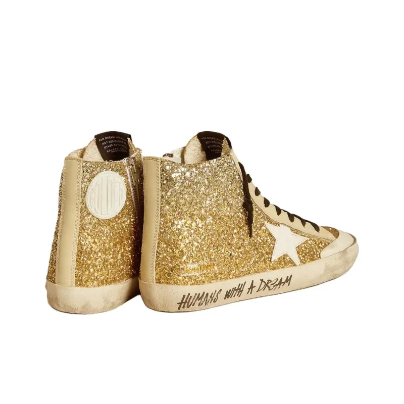 Golden Goose Francy Penstar High-Top Skateboard Shoes Women's Gold-3