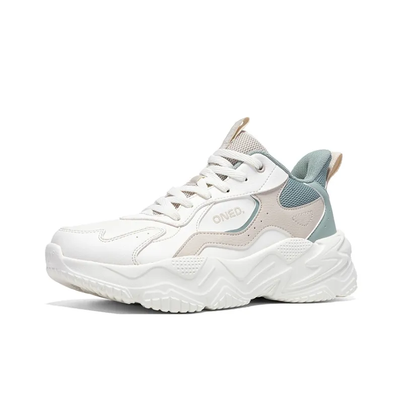 361° Slip Resistant Warm And Wear Resistant Low Top Casual Shoes Women's White Green-2
