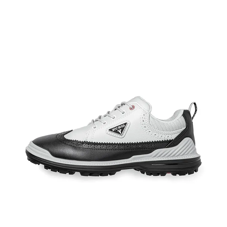 Xceo1996 Slip Resistant Water Resistant And Wear Resistant Low Top Golf Shoes Women's Black White-0