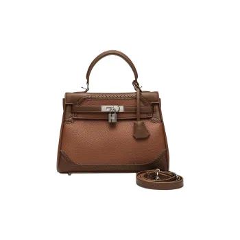GELANNI Polyurethane Patchwork With Cow Leather Shoulder Bag Women's Brown