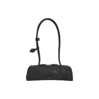 Alaia Leather Shoulder Bag Trumpets Women's Black