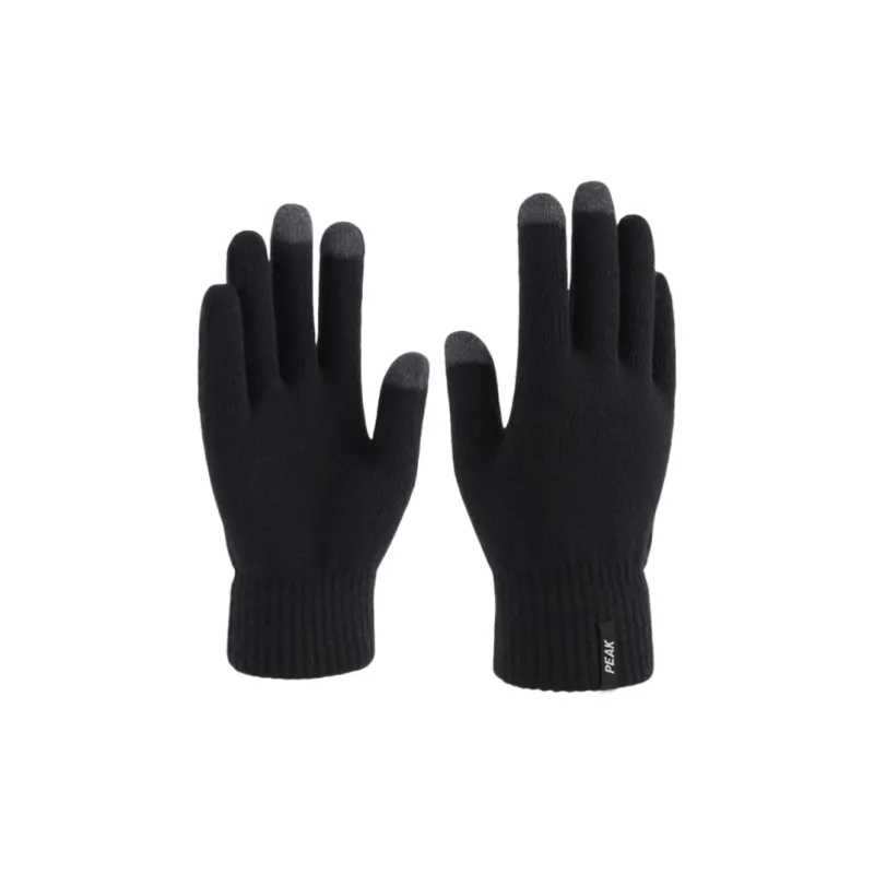PEAK Acrylic Knit Gloves Unisex Black-0