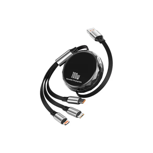X IT 1.2M All in one Super Fast Charge Type C Retractable Cable Compatible With Apple Huawei And Android Phones