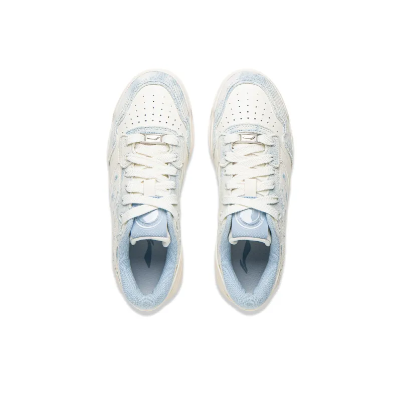 LINING Moon White 3 Skateboard Shoes Women's Low Top White, Blue-3