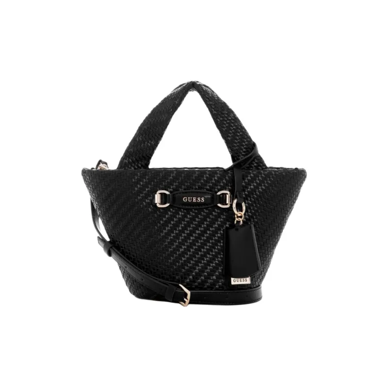 GUESS Artificial Leather One Shoulder Handbags Medium Size Women's Black-0