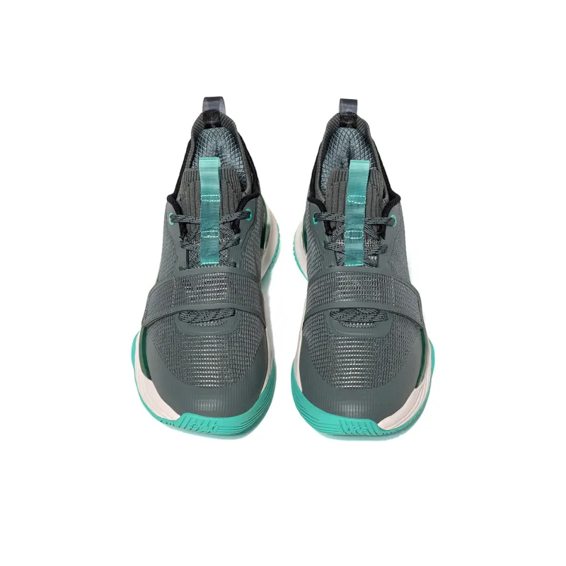 VOIT Cushioning, Slip Resistant, And Abrasion Resistant Low Top Basketball Shoes Unisex Dark Gray/Green-3