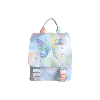 AOSONG Suede Tech Fabric Backpack Regular Unisex Blue/Orange/Pink/Purple