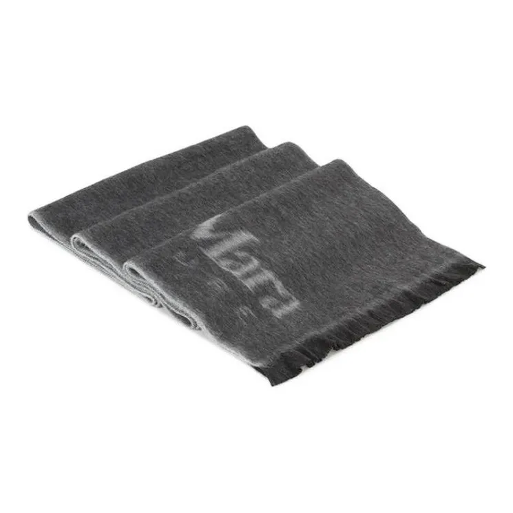 MaxMara Studio Wool Knit Scarves Unisex Gray-3