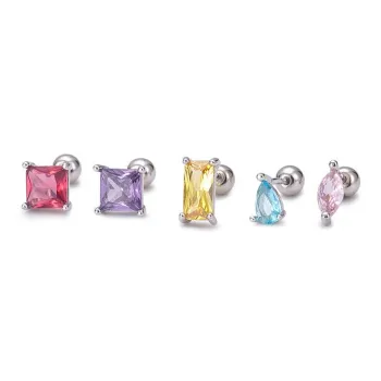 DAN DREAM S925 Silver Stud Earrings Women's