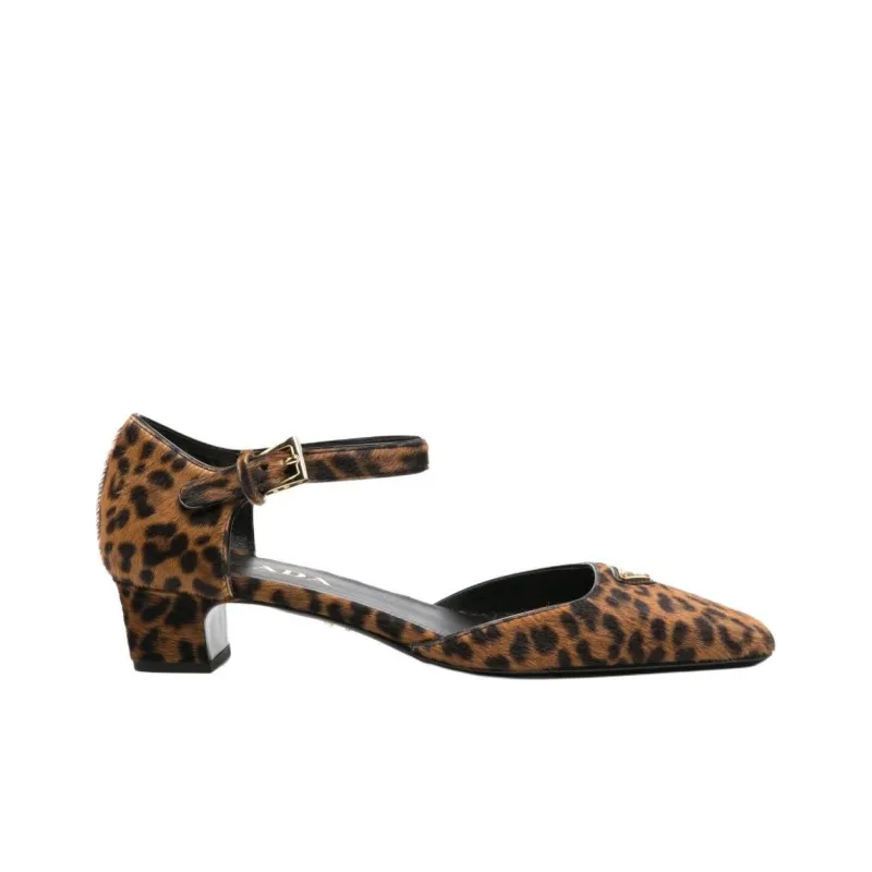 PRADA Spool Heel High Heels 3.5cm Women's Brown-1